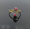 Bague 57 Bague ancienne Toi et moi en or 18k, rubis et diamants taille rose 58 Facettes AX/1/84/94/B