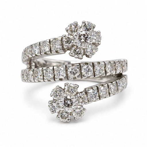 Bague 54 Bague Toi & Moi marguerites en or blanc et diamants 58 Facettes 260252R