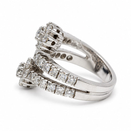 Bague 54 Bague Toi & Moi marguerites en or blanc et diamants 58 Facettes 260252R