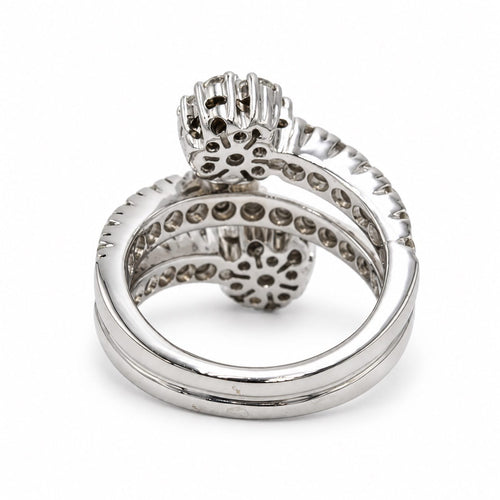 Bague 54 Bague Toi & Moi marguerites en or blanc et diamants 58 Facettes 260252R