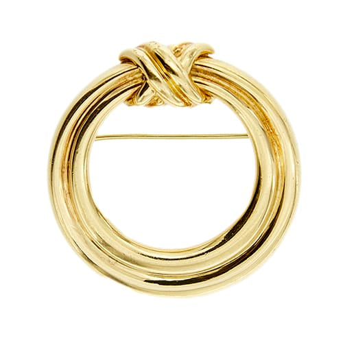 Broche Tiffany & Co. - Broche ronde nœud en or jaune 18 ct 58 Facettes 39787