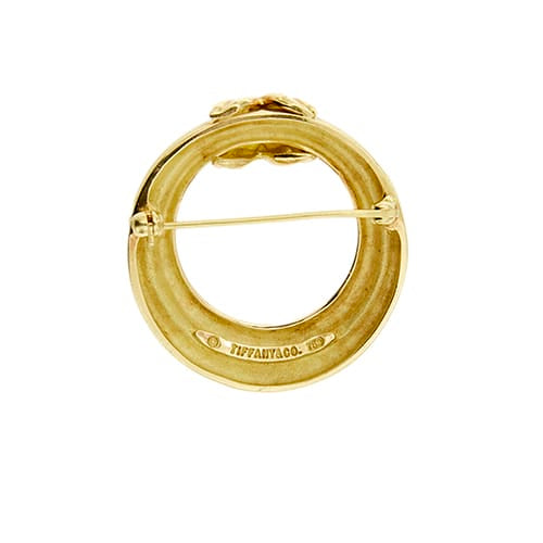 Broche Tiffany & Co. - Broche ronde nœud en or jaune 18 ct 58 Facettes 39787