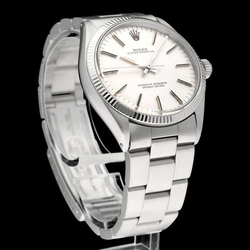 Montre Rolex Oyster Perpetual 34 - Montre automatique en acier, réf. 1005, 1978 58 Facettes ROL/OOP/257