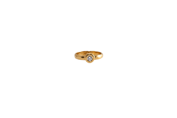 Bague 54.5 Bague solitaire en or jaune 18k avec diamant taille brillant 58 Facettes LP1948/AULB