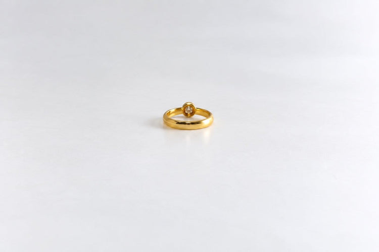 Bague 54.5 Bague solitaire en or jaune 18k avec diamant taille brillant 58 Facettes LP1948/AULB