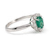 Bague 54 Bague en or blanc 18k avec émeraude et diamants 58 Facettes AN-001