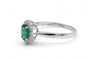 Bague 54 Bague en or blanc 18k avec émeraude et diamants 58 Facettes AN-001