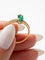 Bague 54 Collection Navette - Bague en or jaune 18 kt, émeraude marquise et pavé de diamants 58 Facettes AN-002