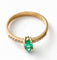 Bague 54 Collection Navette - Bague en or jaune 18 kt, émeraude marquise et pavé de diamants 58 Facettes AN-002