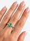 Bague 54 Bague solitaire en or blanc 18k avec émeraude et diamants 58 Facettes AN-003