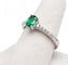 Bague 54 Bague solitaire en or blanc 18k avec émeraude et diamants 58 Facettes AN-003