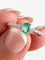 Bague 54 Bague solitaire en or blanc 18k avec émeraude et diamants 58 Facettes AN-003