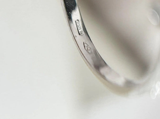 Bague 54 Bague solitaire en or blanc 18k avec émeraude et diamants 58 Facettes AN-003