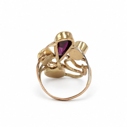 Bague 52 Bague organique en or jaune et rose 750‰, platine 950‰, opales et grenat 58 Facettes 260268R