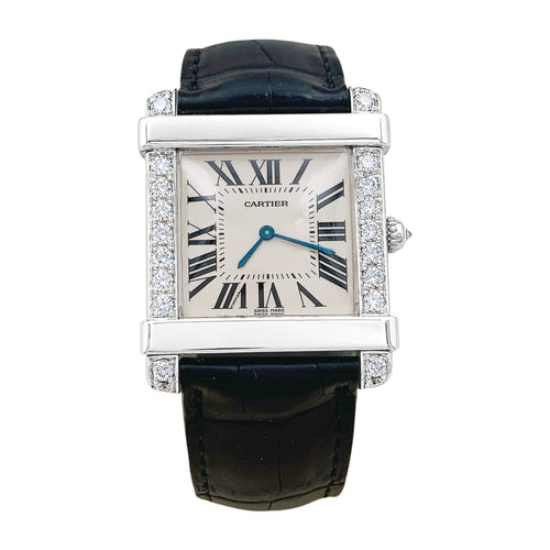 Montre Cartier - Montre Tank Chinoise en platine, or blanc et diamants 58 Facettes 35855