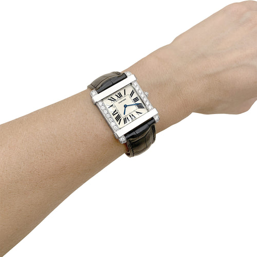 Montre Cartier - Montre Tank Chinoise en platine, or blanc et diamants 58 Facettes 35855