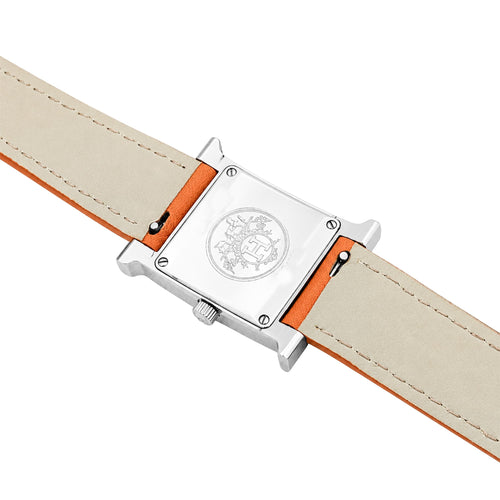 Montre Hermès - Montre Heure H pour femme en acier, cadran orange 58 Facettes 35997