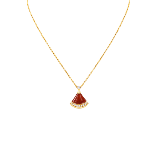 Collier Bulgari - Collier Divas' Dream en or rose 750, cornaline et diamants 58 Facettes 36081