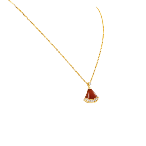 Collier Bulgari - Collier Divas' Dream en or rose 750, cornaline et diamants 58 Facettes 36081