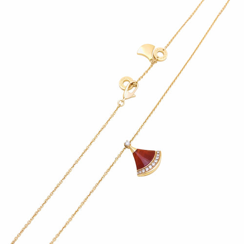 Collier Bulgari - Collier Divas' Dream en or rose 750, cornaline et diamants 58 Facettes 36081