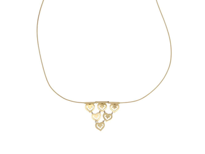 Collier O.J. Perrin - Collier Légendes à 6 cœurs en or jaune 18k 58 Facettes 277372