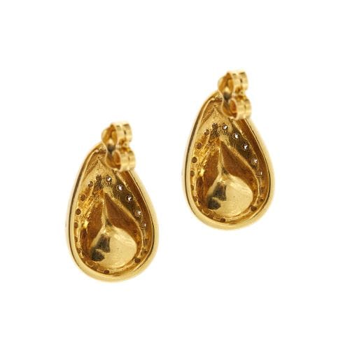 Boucles d'oreilles Boucles d’oreilles goutte en or jaune 18 ct, perles et diamants 58 Facettes 20795