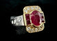 Bague 53.5 Bague en or blanc 18 carats, rubis birman 1,20 ct, diamants, certificat ALGT 58 Facettes Bague 230901