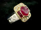 Bague 53.5 Bague en or blanc 18 carats, rubis birman 1,20 ct, diamants, certificat ALGT 58 Facettes Bague 230901