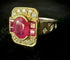 Bague 53.5 Bague en or blanc 18 carats, rubis birman 1,20 ct, diamants, certificat ALGT 58 Facettes Bague 230901