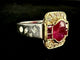 Bague 53.5 Bague en or blanc 18 carats, rubis birman 1,20 ct, diamants, certificat ALGT 58 Facettes Bague 230901