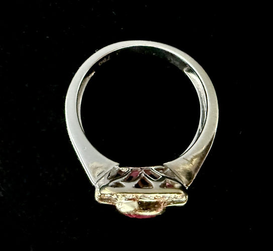 Bague 53.5 Bague en or blanc 18 carats, rubis birman 1,20 ct, diamants, certificat ALGT 58 Facettes Bague 230901