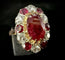 Bague 53 Bague marguerite en or jaune et blanc 18 carats avec rubis naturel certifié ALGT 58 Facettes 230902