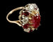 Bague 53 Bague marguerite en or jaune et blanc 18 carats avec rubis naturel certifié ALGT 58 Facettes 230902
