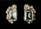 Boucles d'oreilles Boucles d’oreilles en platine, aigues-marines taille émeraude et diamants 58 Facettes boucles 230915