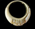 Bague 51 Bague dôme en or jaune 14 carats, corail blanc crème et diamants 58 Facettes bague 230909