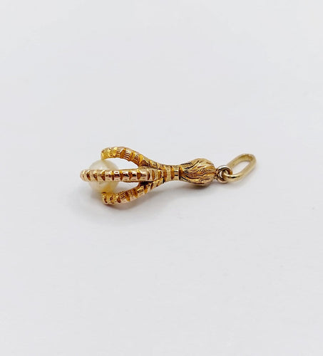 Pendentif Pendentif serre d’aigle en or 18k avec perle, vers 1900 58 Facettes A07802