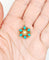 Pendentif Pendentif fleur victorien en or 18k, perle, turquoises et diamants taille rose (vers 1890) 58 Facettes A07506