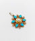 Pendentif Pendentif fleur victorien en or 18k, perle, turquoises et diamants taille rose (vers 1890) 58 Facettes A07506