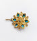 Pendentif Pendentif fleur victorien en or 18k, perle, turquoises et diamants taille rose (vers 1890) 58 Facettes A07506