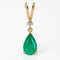 Pendentif Pendentif goutte en or jaune 14 kt, émeraude de Zambie et diamant 58 Facettes P0013