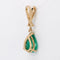 Pendentif Pendentif goutte en or jaune 14 kt, émeraude de Zambie et diamant 58 Facettes P0013
