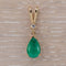 Pendentif Pendentif goutte en or jaune 14 kt, émeraude de Zambie et diamant 58 Facettes P0013