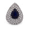 Bague 58 Bague en or blanc 18 kt, saphir taille poire et diamants 58 Facettes AN338 (00329)
