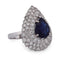 Bague 58 Bague en or blanc 18 kt, saphir taille poire et diamants 58 Facettes AN338 (00329)