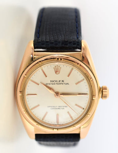 Montre Rolex - Montre « Ovetto » Bubbleback en or rose 18 carats, réf. 3372, vers 1945 58 Facettes RO-900