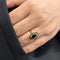 Bague Bague halo en or rose 18 ct avec grenats 58 Facettes 26868