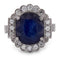 Bague 56 Bague vintage en platine, saphir et diamants 58 Facettes AN p6 (58019)