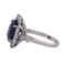 Bague 56 Bague vintage en platine, saphir et diamants 58 Facettes AN p6 (58019)