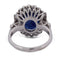 Bague 56 Bague vintage en platine, saphir et diamants 58 Facettes AN p6 (58019)