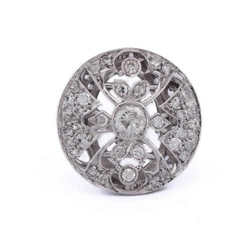 Bague 53 Bague Art déco en or blanc 18 ct et diamants 58 Facettes AN270 (00119)